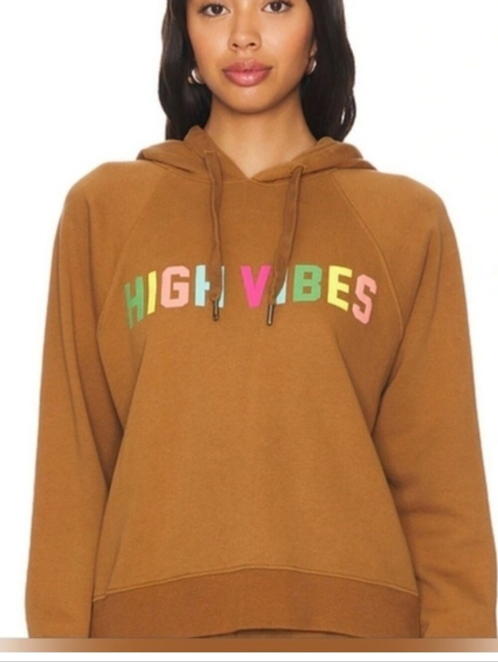 Spiritual Gangster  "High Vibes" Harper Hoodie In Light Brown- Cozy!!